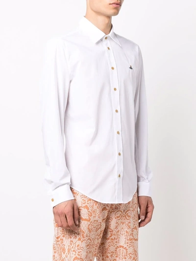 Shop Vivienne Westwood Plain Button Shirt In Weiss