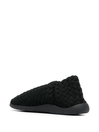 Shop Bottega Veneta Low-top Intrecciato Sneakers In Black