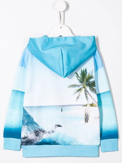 Shop Molo Surf Surprice Zip Front Hoodie In Blue