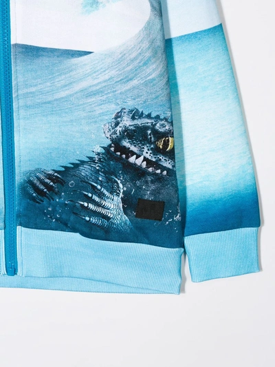 Shop Molo Surf Surprice Zip Front Hoodie In Blue