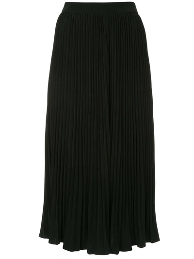 Shop Co Pleated Midi Skirt In Black
