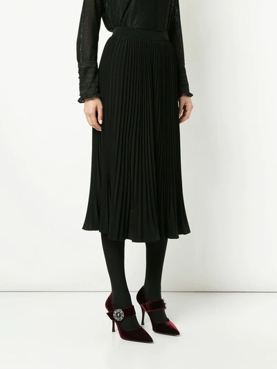 Shop Co Pleated Midi Skirt In Black