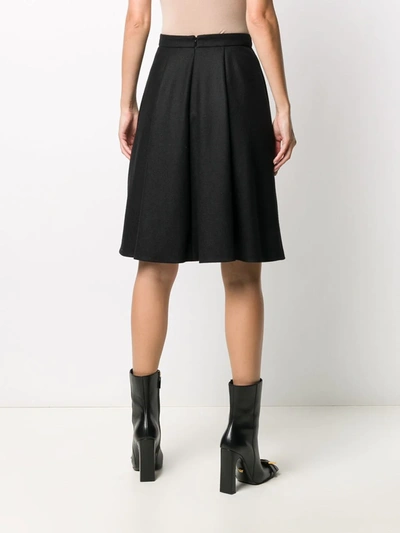 Shop Alexander Mcqueen Pleated A-line Skirt In Black