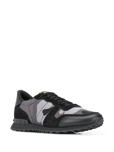 Shop Valentino Rockrunner Camouflage-print Sneakers In Black