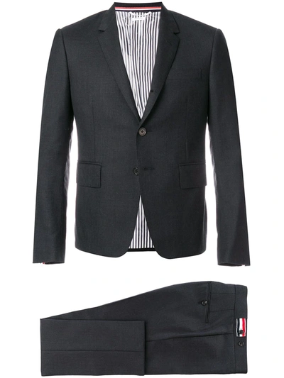 Shop Thom Browne Super 120s Twill Suit With Tie In Grey