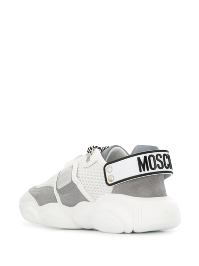 Shop Moschino Running Sneakers In 10a Bianco