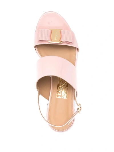 Shop Ferragamo Vara Bow Sandals In Pink