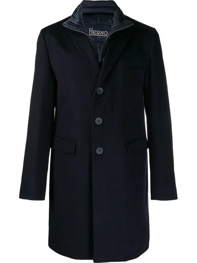 Shop Herno Single-breasted Coat In Blue