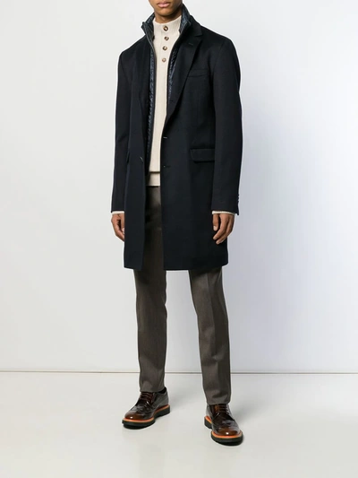 Shop Herno Single-breasted Coat In Blue