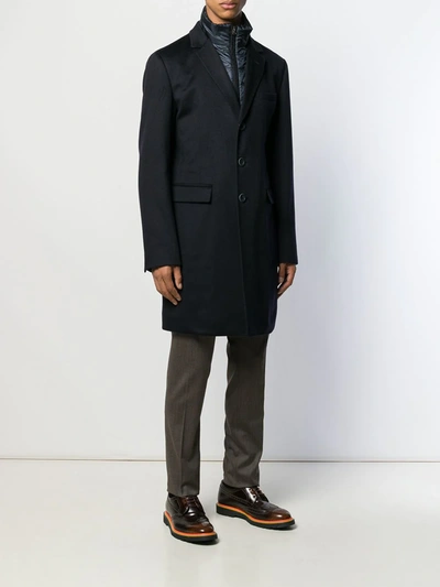 Herno Single-breasted Coat In Blue