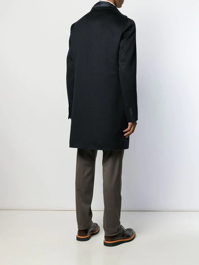 Herno Single-breasted Coat In Blue