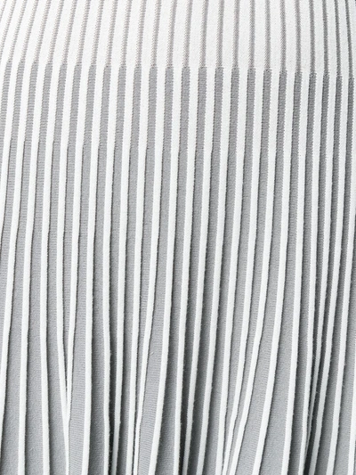 Pre-owned Alaïa 2000 Striped Dress In Grey