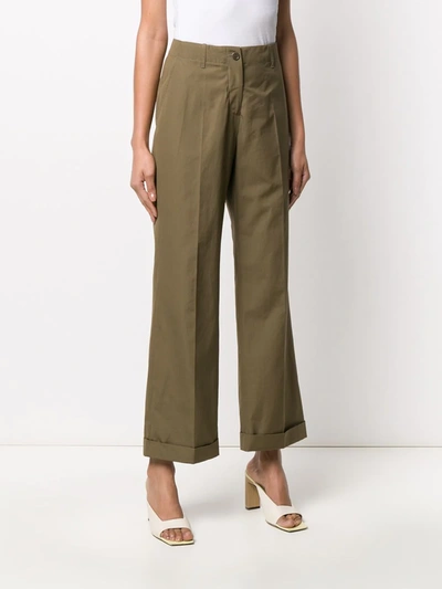 Shop Aspesi Low-waist Trousers In Green