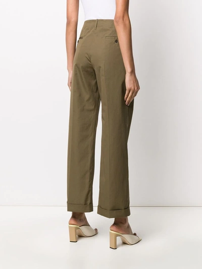 Shop Aspesi Low-waist Trousers In Green