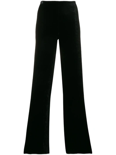 Pre-owned Romeo Gigli Vintage High-waist Flared Trousers In Black