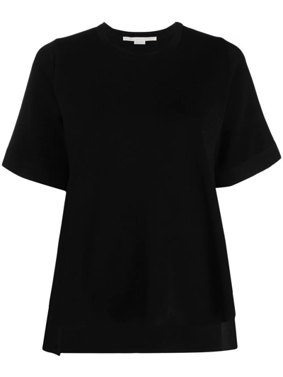 Stella Mccartney Strong Silhouette Short-sleeve Knitted Jumper In Schwarz