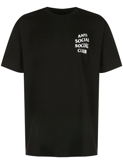 Shop Anti Social Social Club Logo Print T-shirt In Black