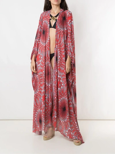 Shop Amir Slama Oversized Cover-up In Red