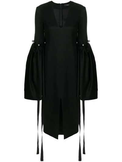 Shop Ellery Oversized Bell Sleeve Dress In Black