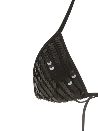 Amir Slama Sequinned Triangle Bikini Set In Black