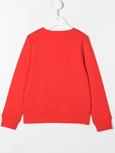 Calvin Klein Logo Print Sweatshirt In Red