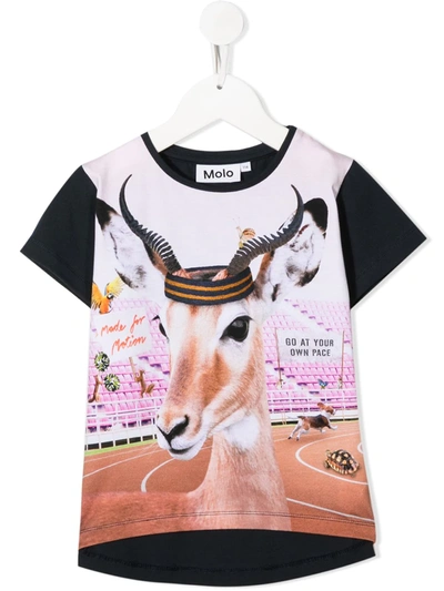 Molo Risha Your Own Pace Print T-shirt In Pink