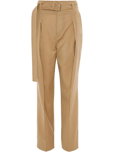 Shop Jw Anderson Cropped Belted Trousers In Neutrals