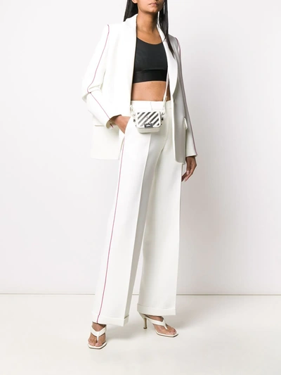 Off-white Contrasting Trim Tailored Trousers In White
