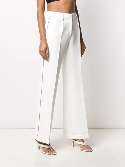 Off-white Contrasting Trim Tailored Trousers In White