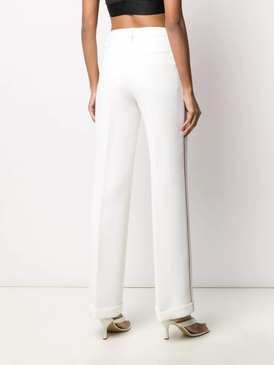 Off-white Contrasting Trim Tailored Trousers In White