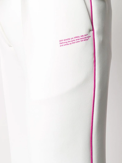 Off-white Contrasting Trim Tailored Trousers In White