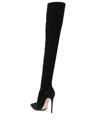 Le Silla Eva 120 High Heels Boots In Black Suede In Black