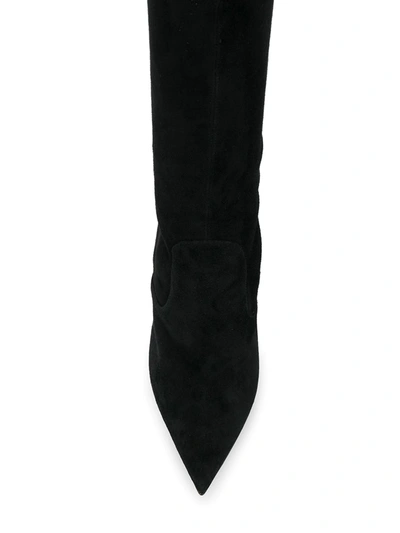 Le Silla Eva 120 High Heels Boots In Black Suede In Black