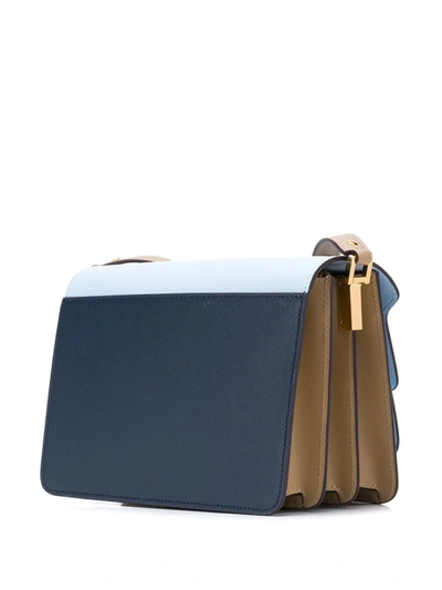 Shop Marni Medium Bi-colour Trunk Shoulder Bag In Blue