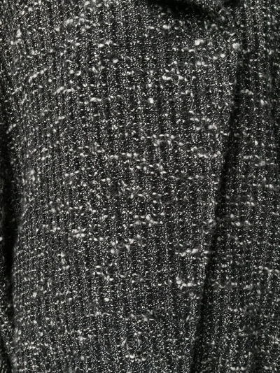 Pre-owned Fendi 1980s Boucle Wrap Coat In Black