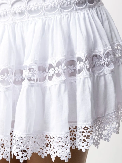 Shop Charo Ruiz Broderie-trimmed Mini Skirt In White