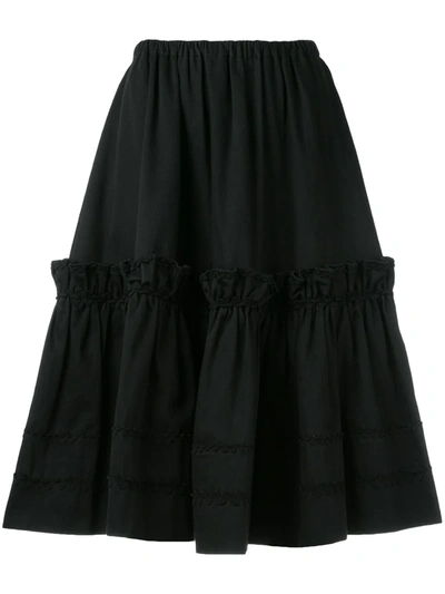 Pre-owned Saint Laurent Yves  Vintage 古着rive Gauche叠层半身裙 - 黑色 In Black