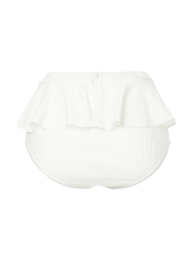 Duskii Venice Ruffled Bikini Bottom In White