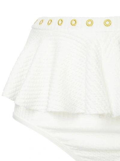 Duskii Venice Ruffled Bikini Bottom In White