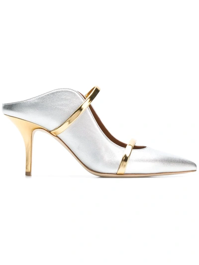 Malone Souliers Maureen 70 Mules In Metallic Nappa Leather In Metallic