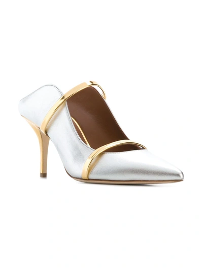 Malone Souliers Maureen 70 Mules In Metallic Nappa Leather In Metallic