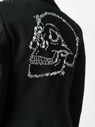 Shop Philipp Plein Skull Embellished Single-breasted Blazer In Black