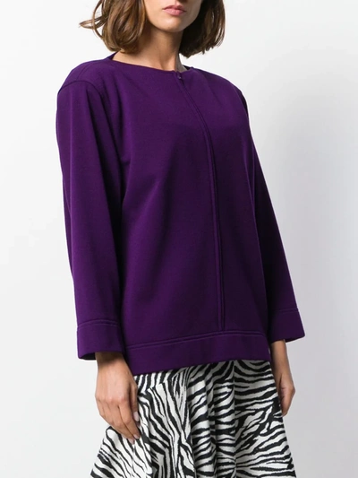 Pre-owned Saint Laurent 1980s Boxy Cardigan In Purple