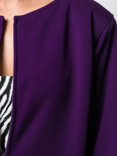 Pre-owned Saint Laurent 1980s Boxy Cardigan In Purple