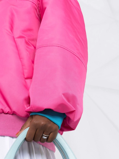 Khrisjoy Puff Bomber Jacket In Rosa