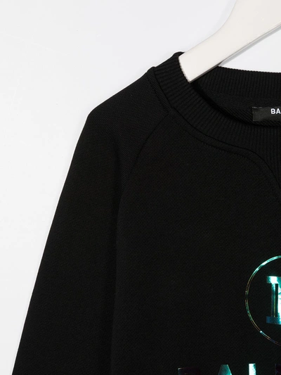 Shop Balmain Logo-print Detail Sweatshirt In Black