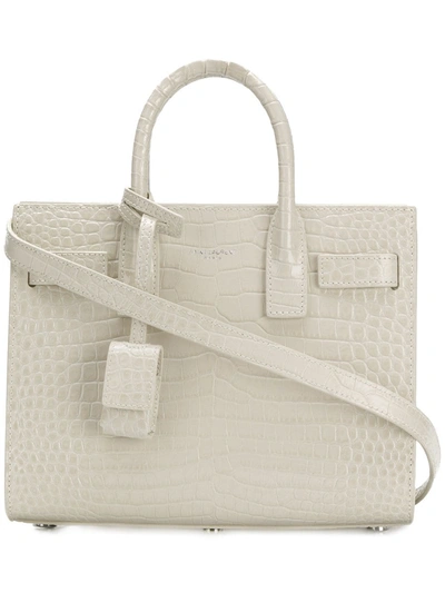 Saint Laurent Classic Sac De Jour Baby Bag In White Grained Leather |  ModeSens