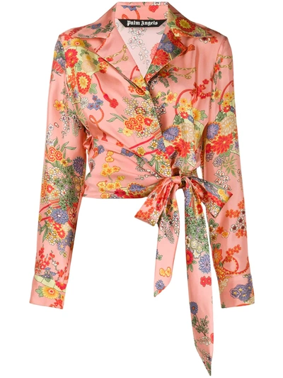 Shop Palm Angels Blooming Knot Shirt In Pink