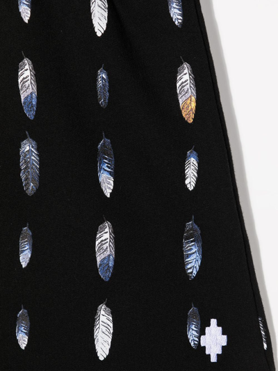 Marcelo Burlon County Of Milan A-line Feather Print Skirt In Black