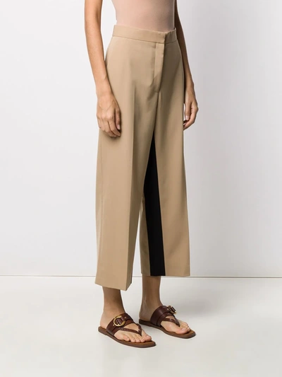 Shop Stella Mccartney Tracy Cropped Trousers In Neutrals